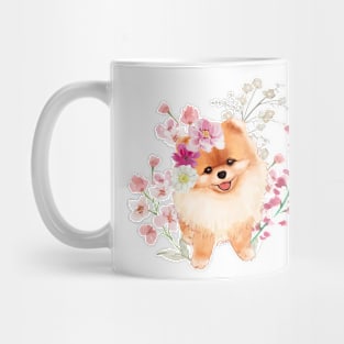 Floral Pomeranian Mug